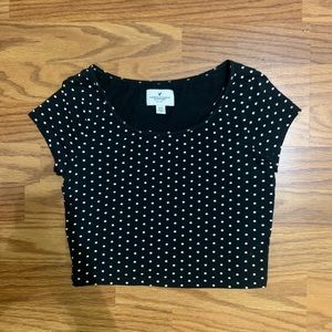 American eagle polka dot crop top